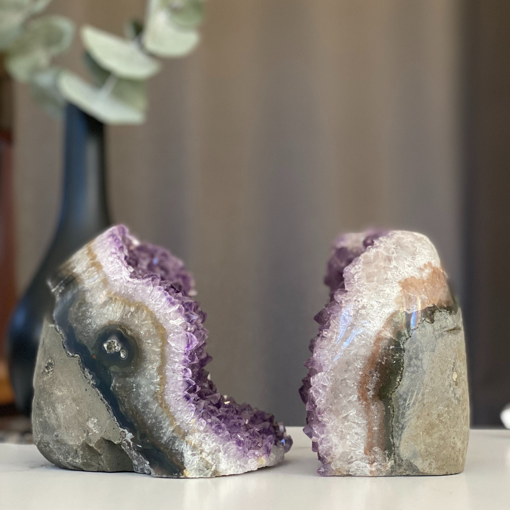 Set of 2 Huge Pieces Galaxy Amethyst Stone (4 Lb weight)