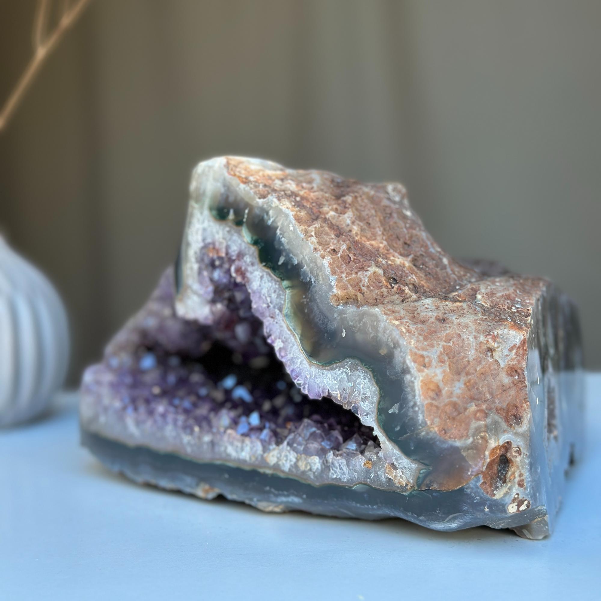 Extra large geode cave, 12 Lb Natural Amethyst crystal, Home Decor Crystal Geode Cave, Tabletop Centerpiece