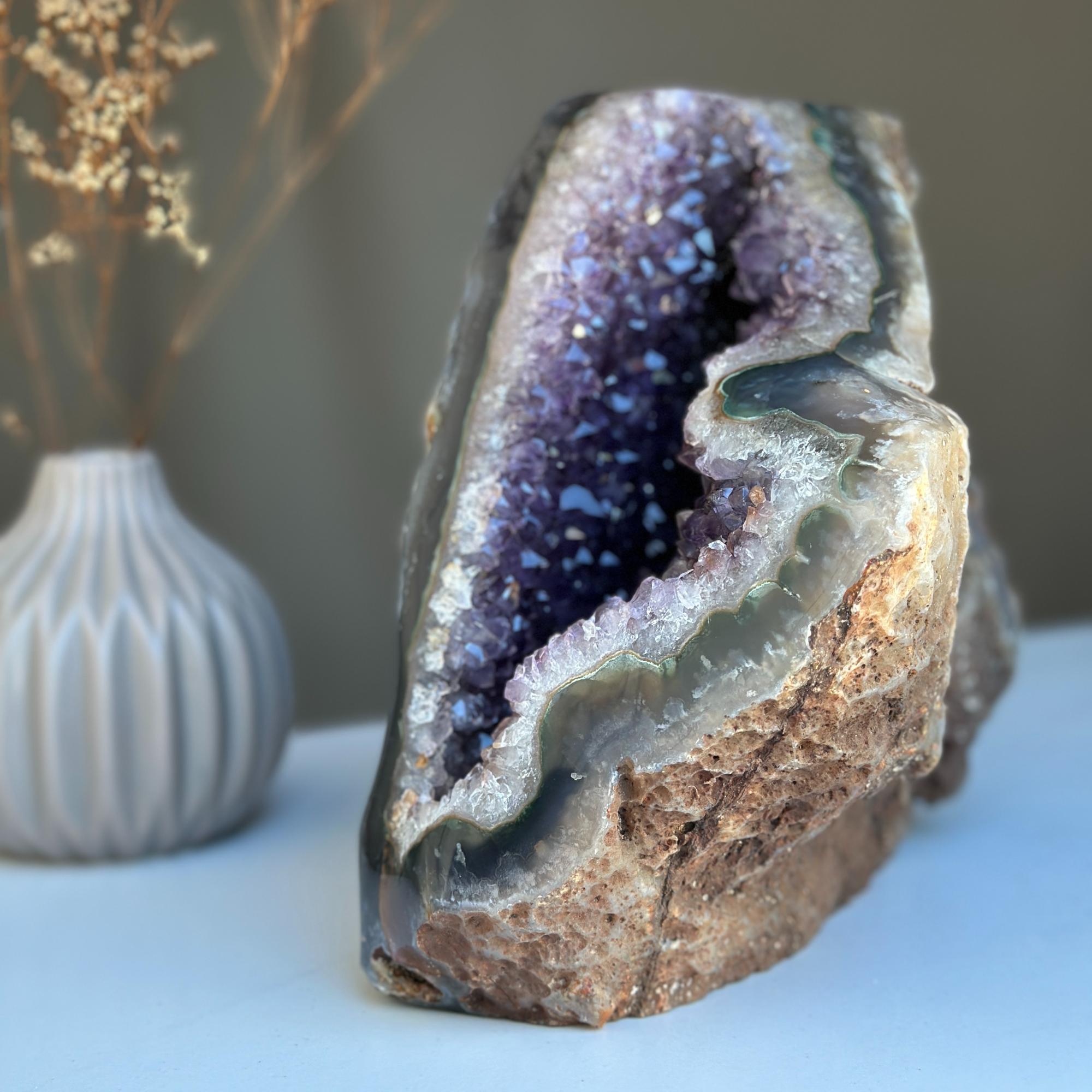 Extra large geode cave, 12 Lb Natural Amethyst crystal, Home Decor Crystal Geode Cave, Tabletop Centerpiece