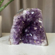Amethyst Geode Crystal Cluster from Uruguay, Extra Large (3Lb) Anxiety Crystals with incredible agate edges