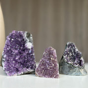 Medium Amethyst Cut Base Clusters, 3 pieces 3 Lbs approx