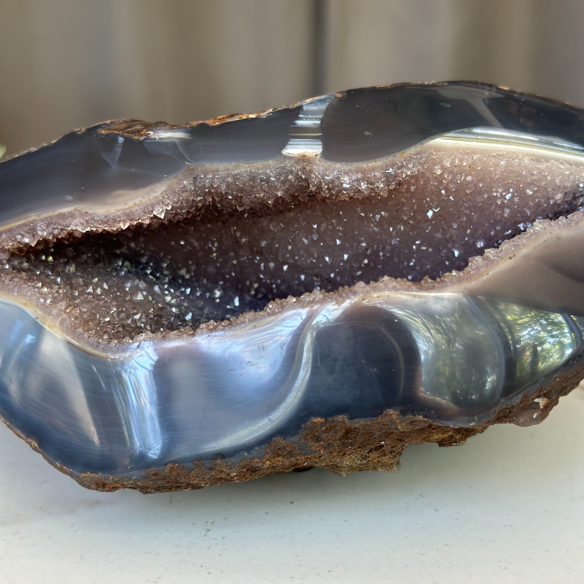 Statement Amethyst Cave Geode formation for Large Spaces (3.4 lb - 1.5 Kg), Extra large Cluster