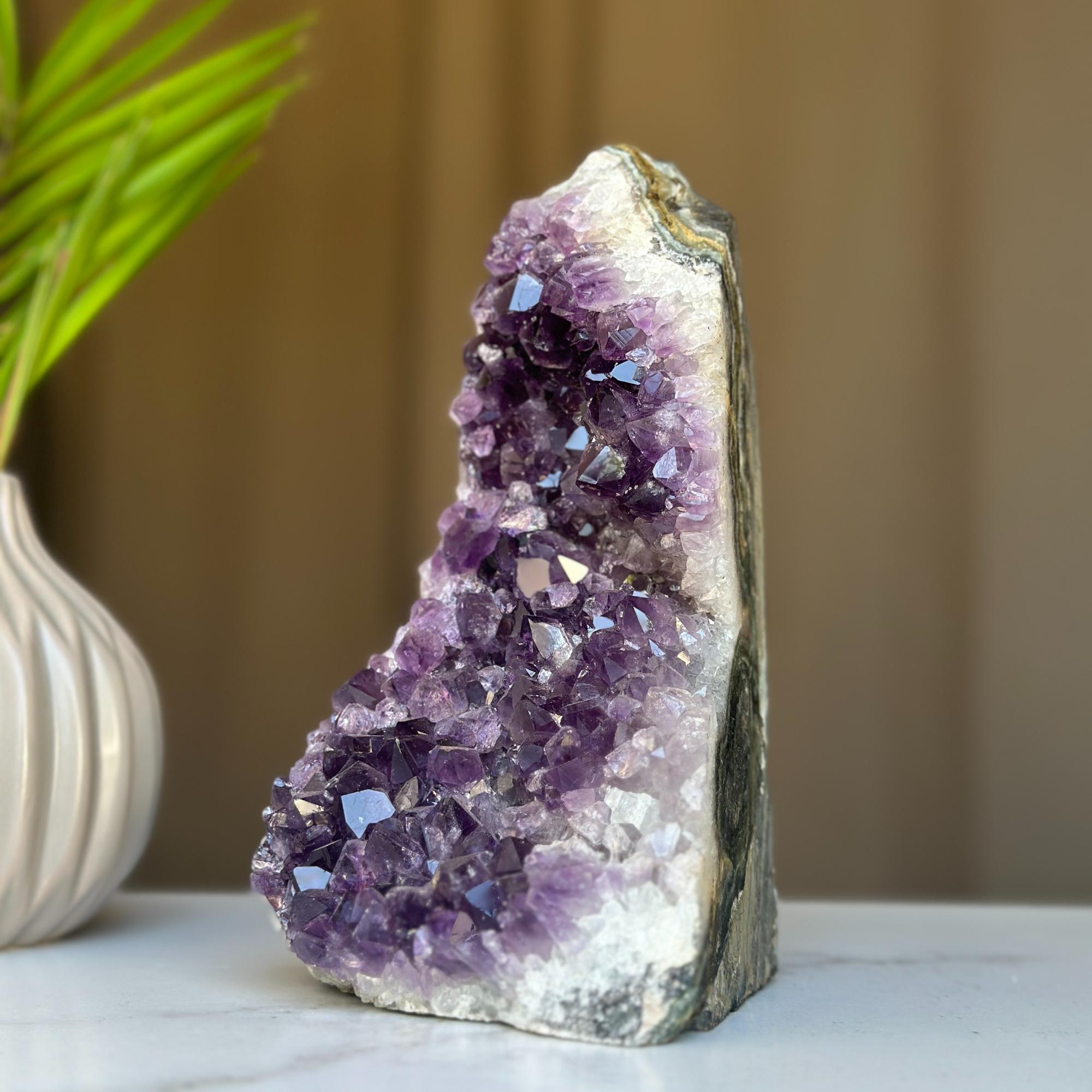 4 Lb Amethyst Cave Geode, 8 in tall Huge Crystal Cluster for Collectors