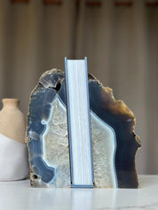 Agate and amethyst Bookend Pair (5 Lb.) natural geode crystals, extra Large agates from Uruguay