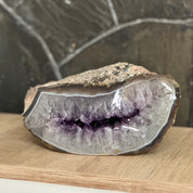 Incredible Amethyst Crystal Bowl, Natural Centerpiece Deep Purple Amethyst, Geode Oval Shaped Cluster, Home Decor Crystal Tabletop