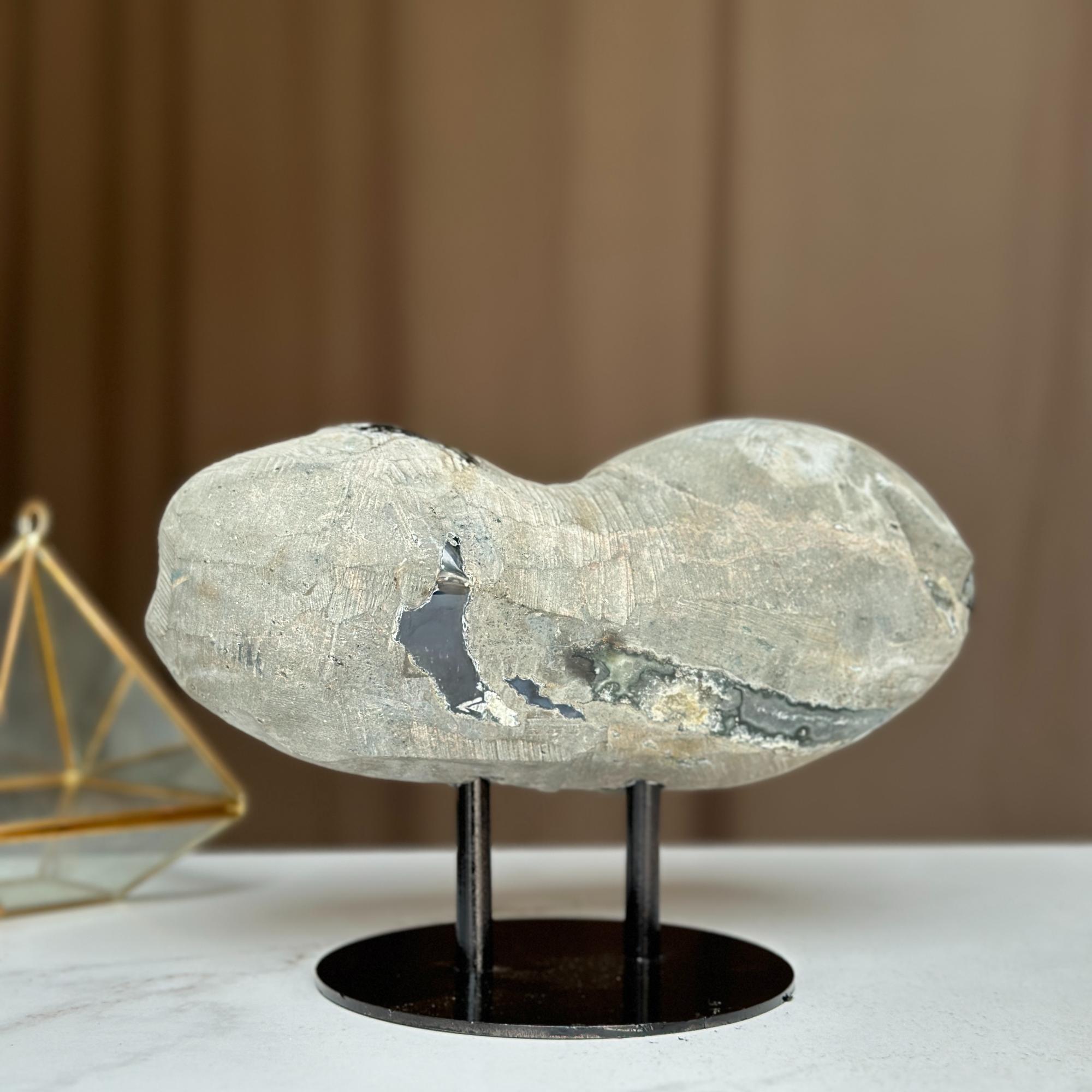 Rare Find Crystal Formations, Amethyst Geode with colorful microcrystals, calcite and quartz, piece with Stand for collectors