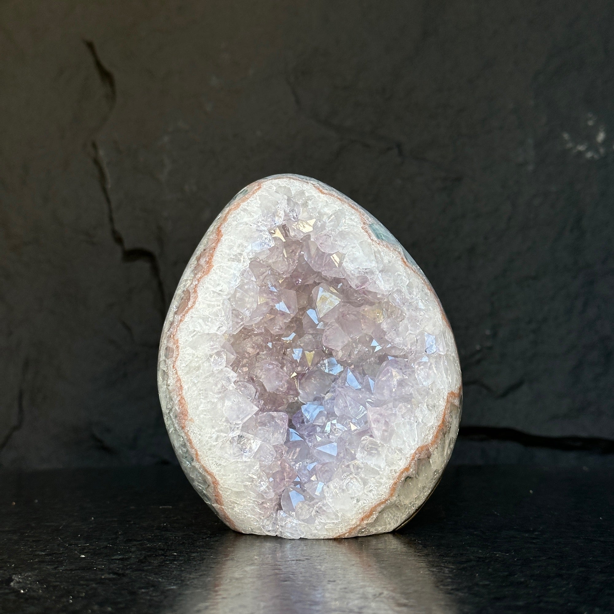 Extra Large Amethyst Geode Cave, Oval shaped Full polished stone, Stunning decor piece, Giant Crystal