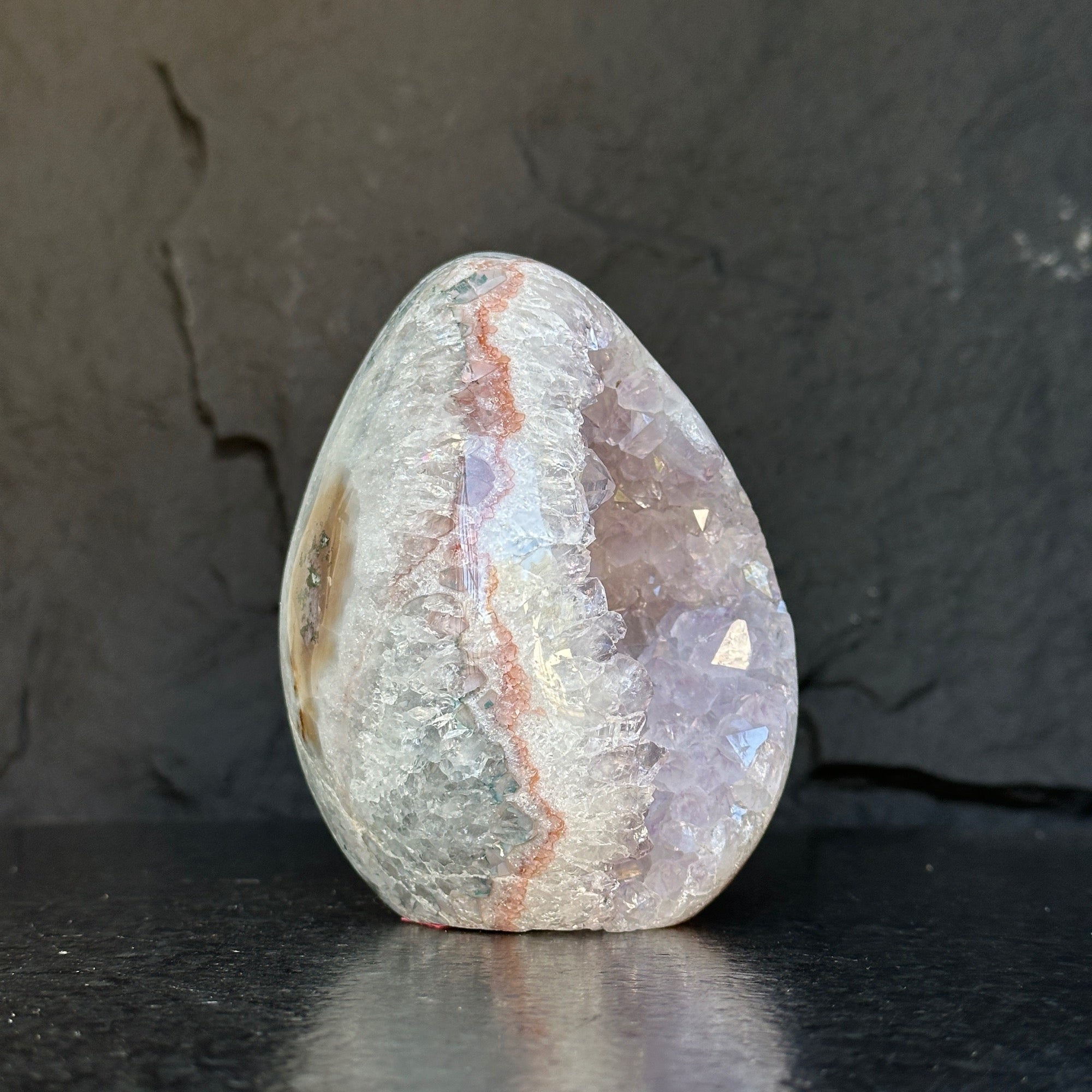 Extra Large Amethyst Geode Cave, Oval shaped Full polished stone, Stunning decor piece, Giant Crystal