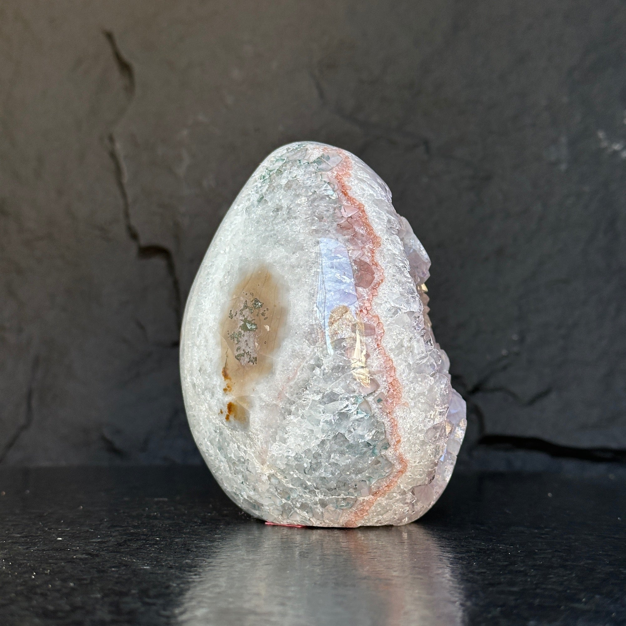 Extra Large Amethyst Geode Cave, Oval shaped Full polished stone, Stunning decor piece, Giant Crystal