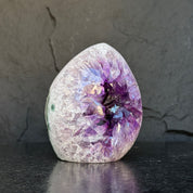 Crystal Geode, home decor with crystals, quartz and amethyst find, Amethyst with agate egg shaped