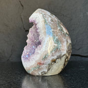 Quartz, Amethyst and Agate Stone Egg, full of colors, just for collectors, 7.5 Lb Oval Full polished Crystal