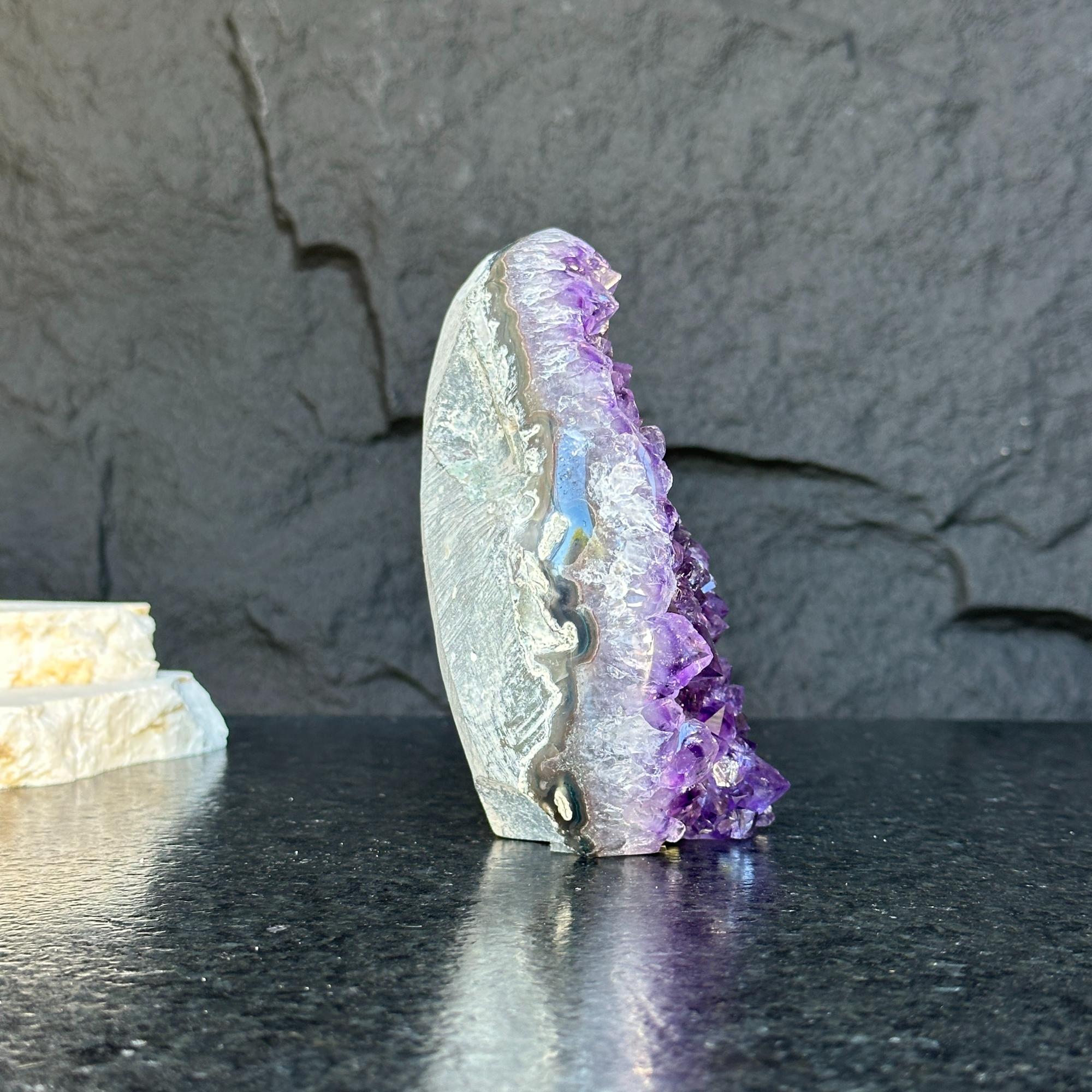 Large Amethyst geode, Unique crystal cluster with Agate formations