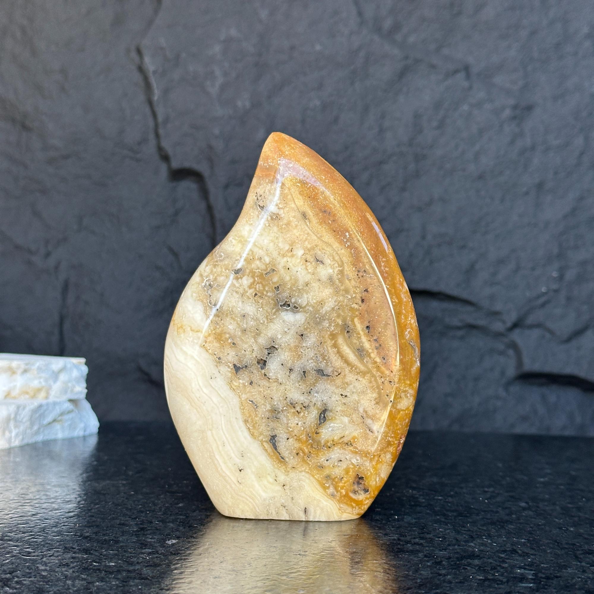 Semiprecious jasper stone, jasper flame