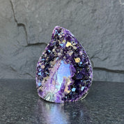 Semiprecious amethyst stone, amethyst flame