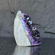 Semiprecious amethyst stone, amethyst flame