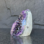 Semiprecious amethyst stone, amethyst flame