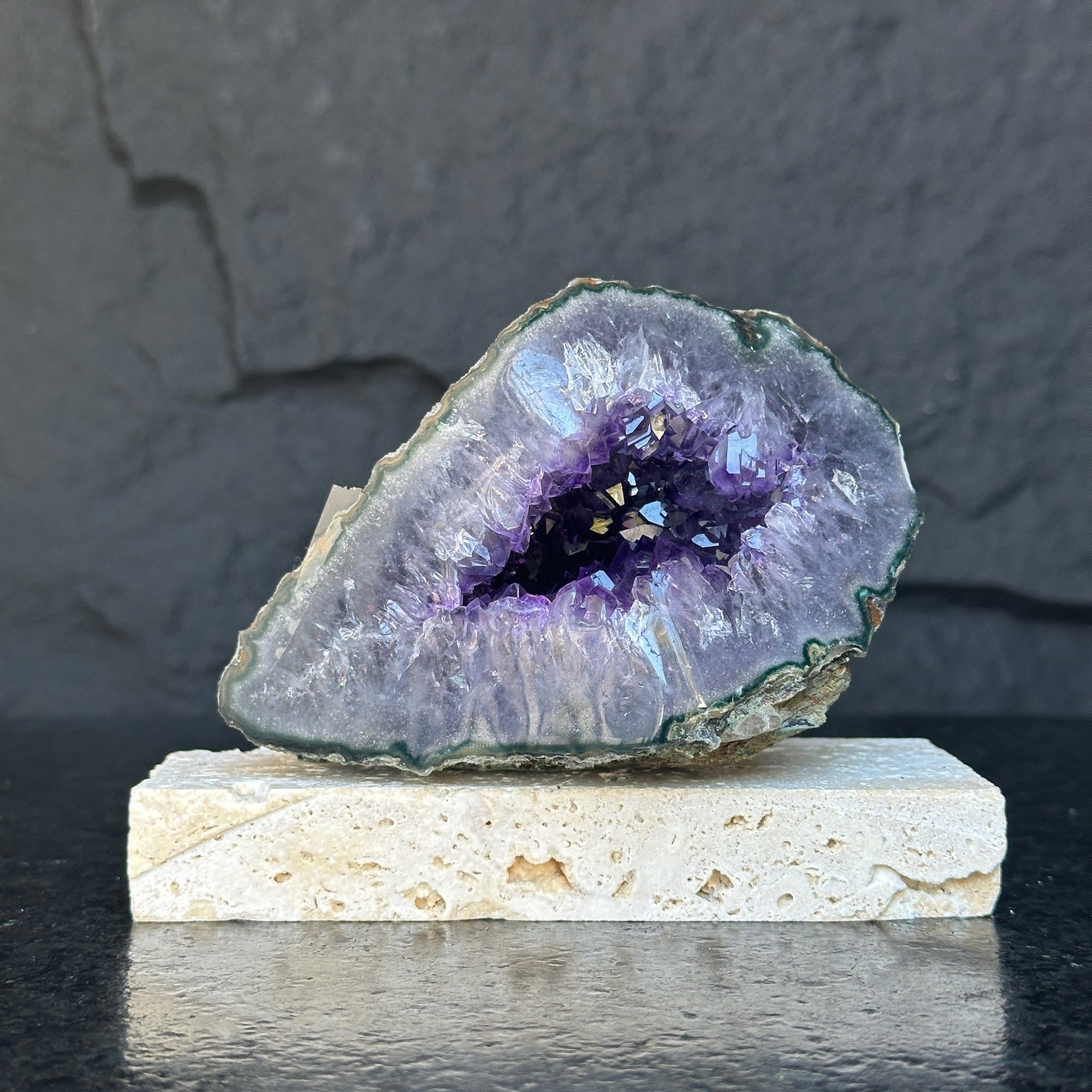 Deep Purple Amethyst Geode Cave, Perfect for Home Decor