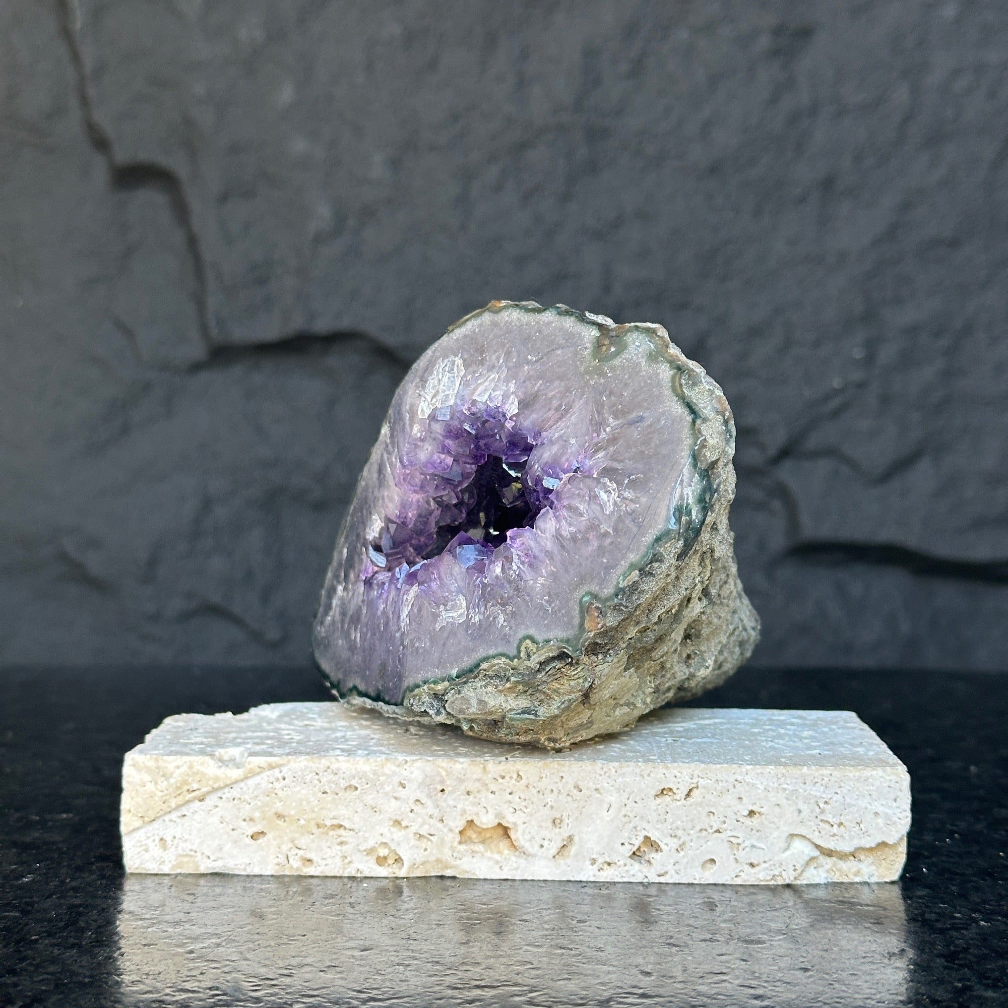 Deep Purple Amethyst Geode Cave, Perfect for Home Decor
