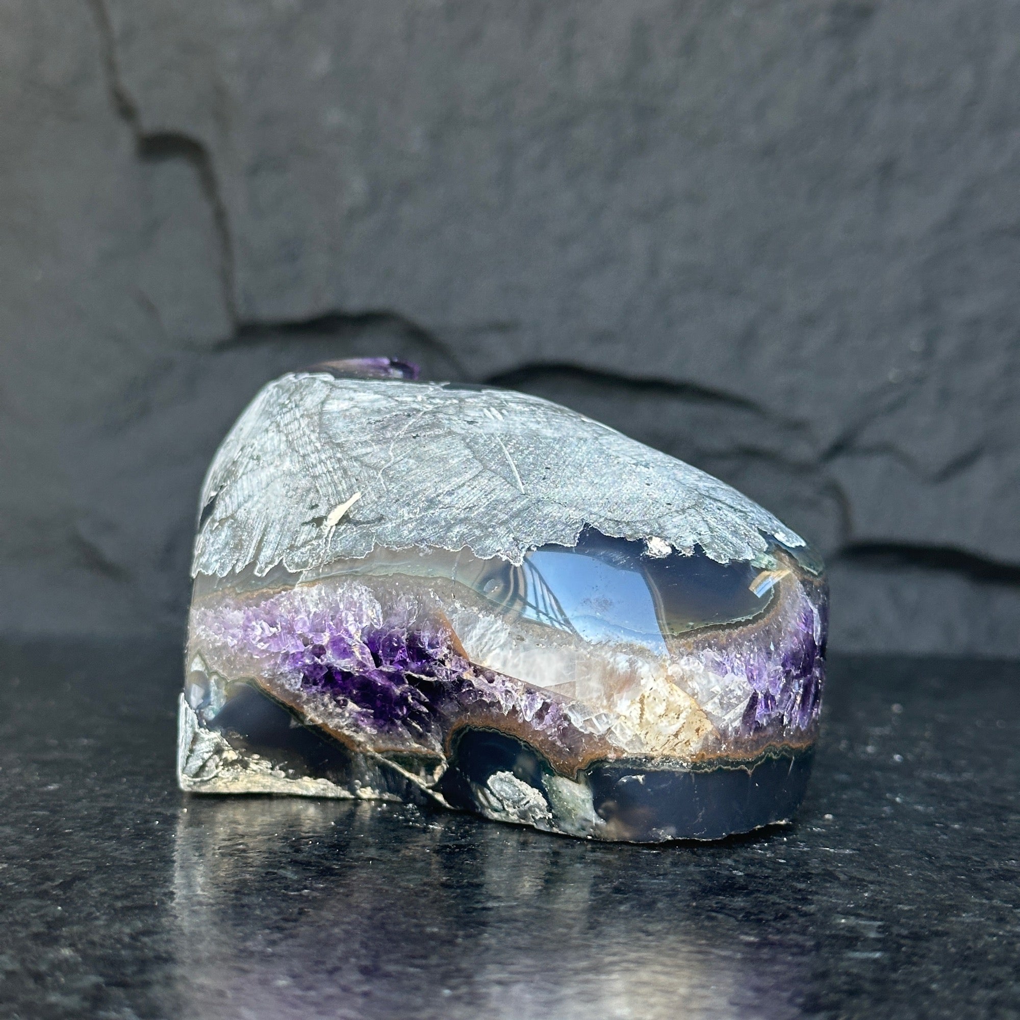 Semi precious stones, natural purple crystal