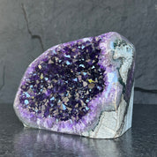 Amethyst and agate geode, amethyst crystal geode