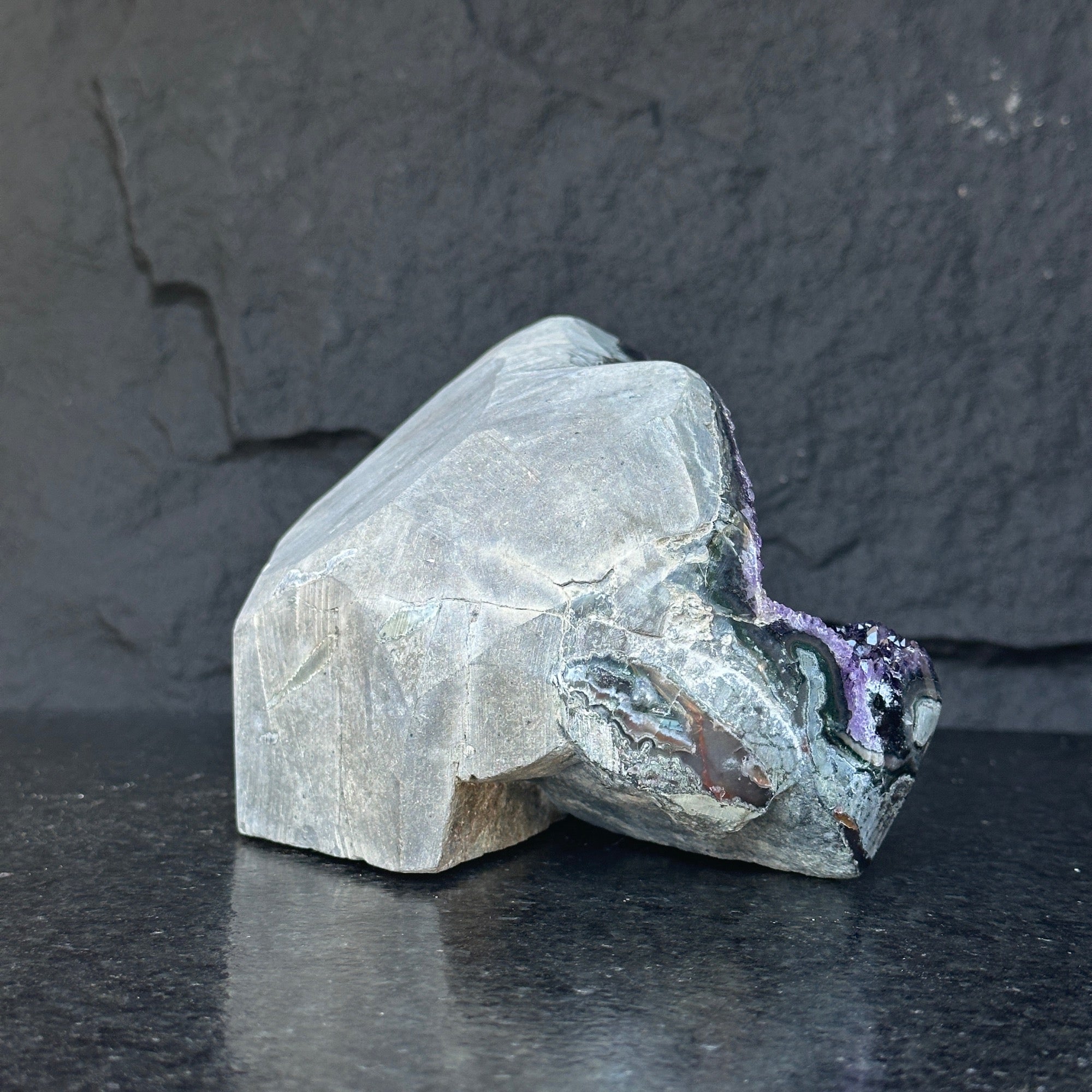 Large Amethyst Geode Cave with Agate edges, Unique Home Decor Crystal, High Quality Quartz, Crystal centerpiece