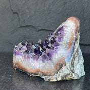 Large Amethyst Geode Cave with Agate edges, Unique Home Decor Crystal, High Quality Quartz, Crystal centerpiece