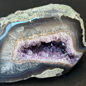 Amethyst Geode Bowl, Natural Deep Purple Amethyst Crystal Round Shaped Cluster, Home Decor Crystal Geode Cave