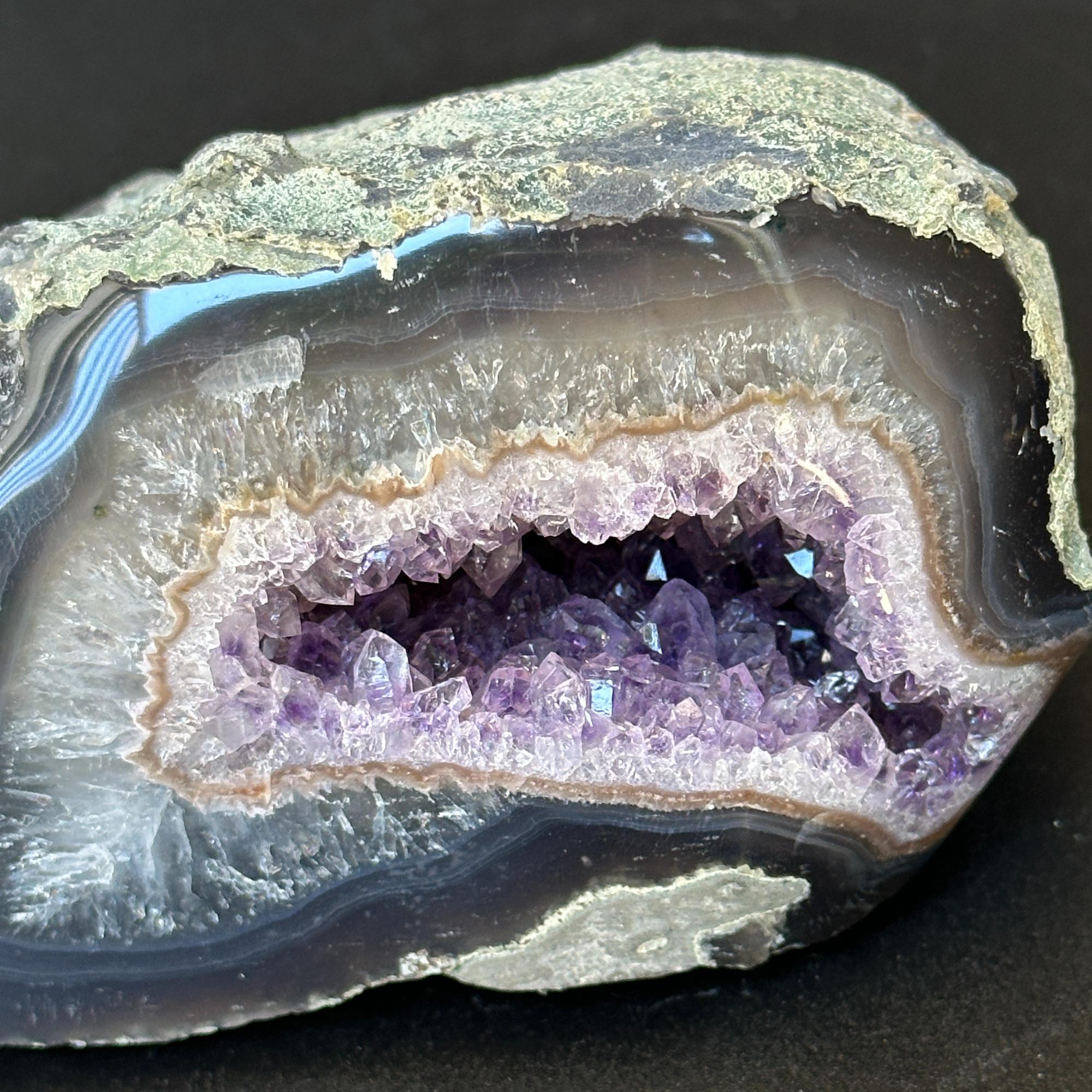 Amethyst Geode Bowl, Natural Deep Purple Amethyst Crystal Round Shaped Cluster, Home Decor Crystal Geode Cave