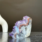 Unique Amethyst Cluster with Agate and Jasper formations, February birthstone, Meditation crystals, Amethyst Geode