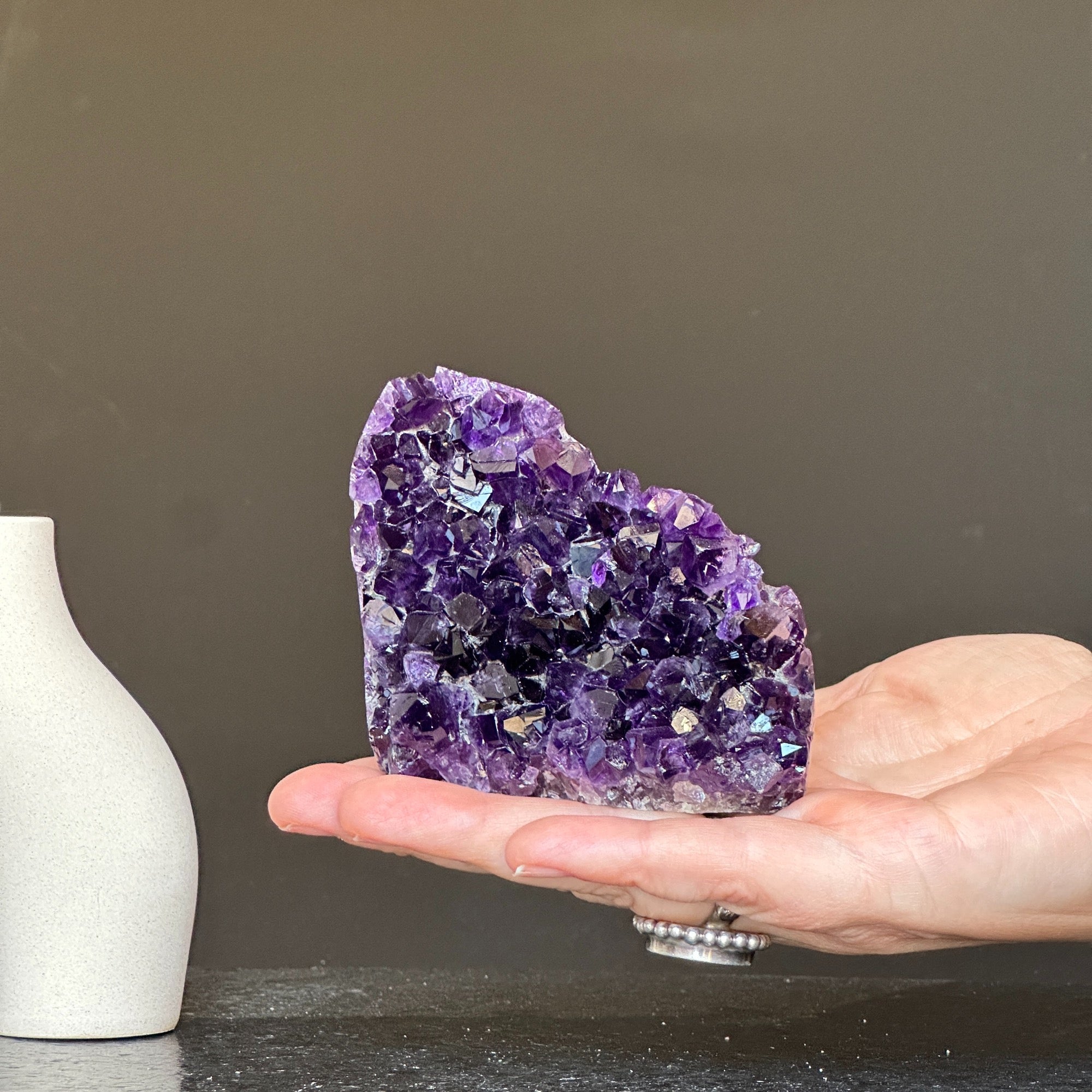 Unique Amethyst Cluster with Agate and Jasper formations, February birthstone, Meditation crystals, Amethyst Geode