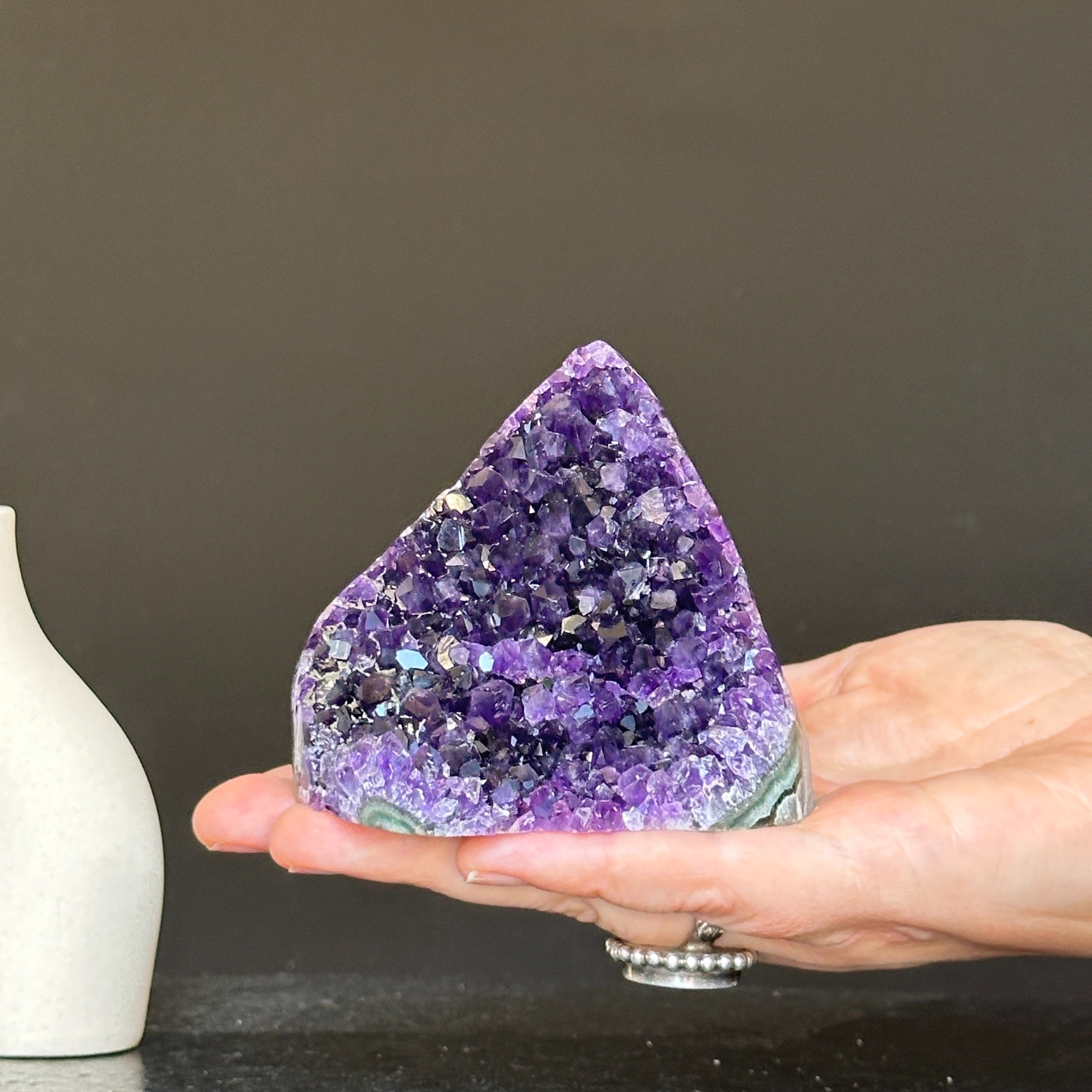 Large crystals Amethyst geode, Unique crystal cluster with FREE GIFT BOX