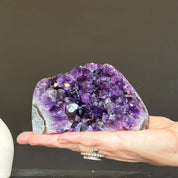Rare specimen Amethyst geode with agate bands