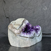 Superb Crystal Geode, Large Cave, Amethyst Crystal for collectors, 5 in Tall Full polished stone, Stunning decor AAA Crystal