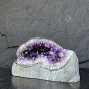 Superb Crystal Geode, Large Cave, Amethyst Crystal for collectors, 5 in Tall Full polished stone, Stunning decor AAA Crystal