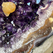 Amethyst with Shiny Crystals, Rare Geode in a strange shape with colorful agate layers, Unique find for collectors