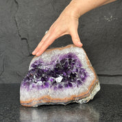Large Amethyst Geode Cave with Agate edges, Unique Home Decor Crystal, High Quality Quartz, Crystal centerpiece