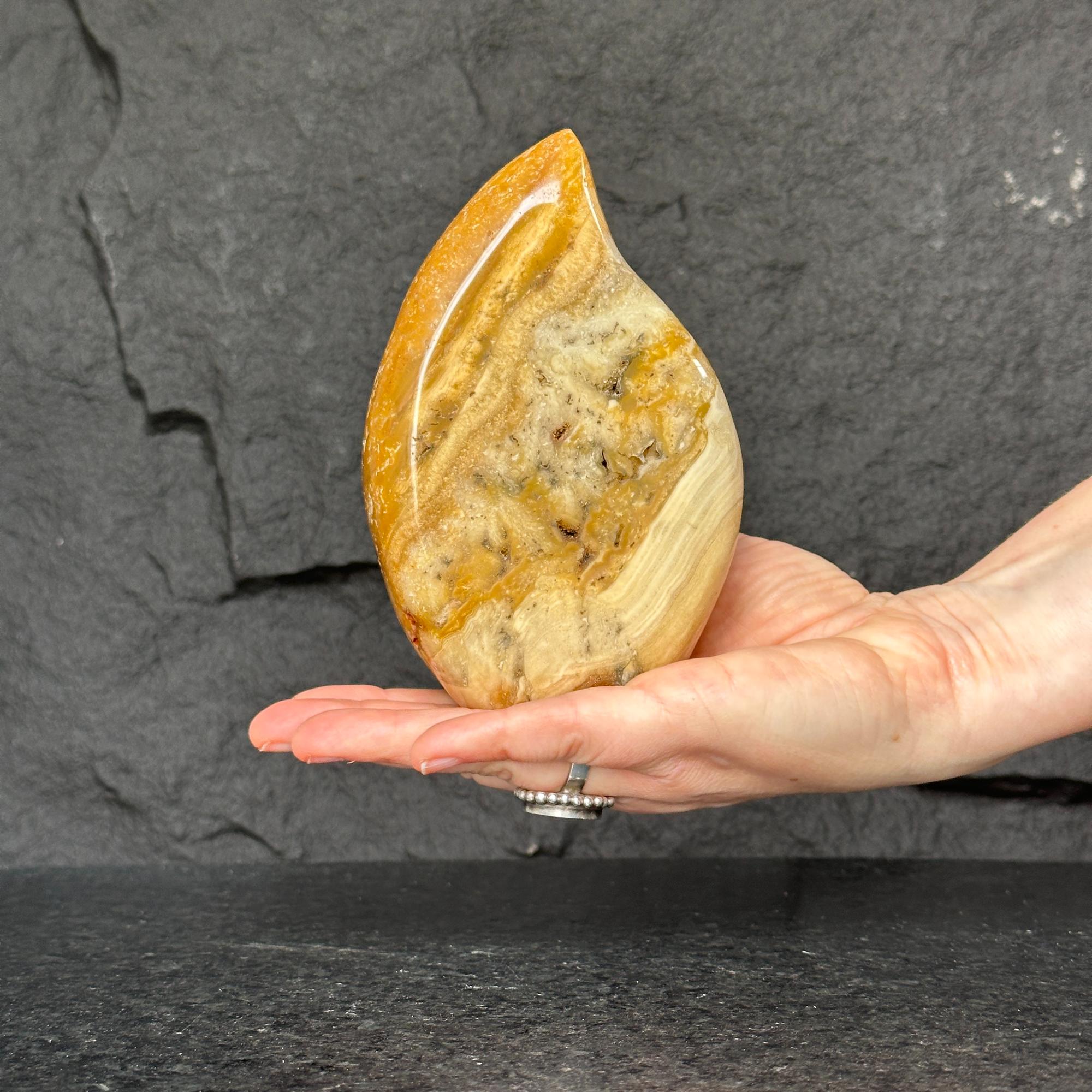 Semiprecious jasper stone, jasper flame