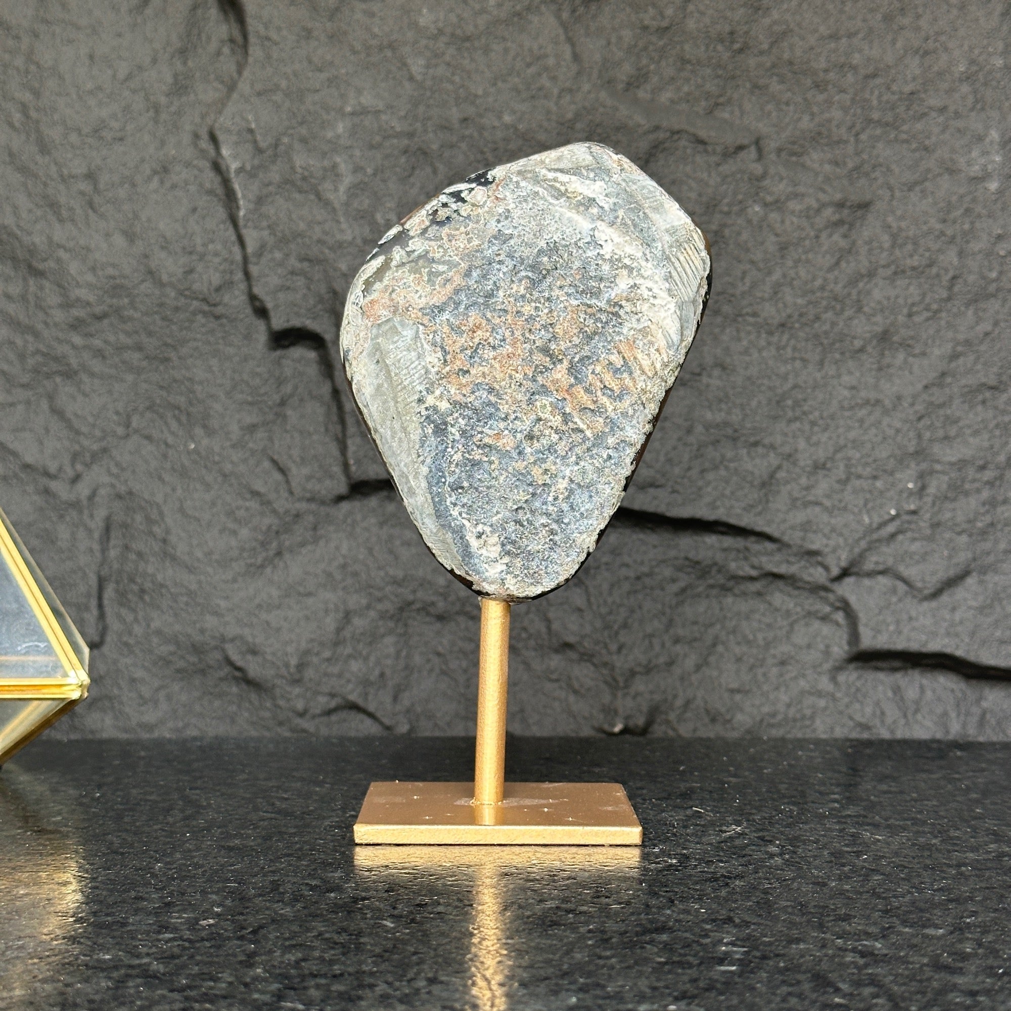 Natural Amethyst Geode, Galaxy Crystal on Metal Stand