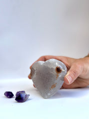 Amethyst Heart, Natural Uruguayan Crystal, Hand Polished, Valentines gift