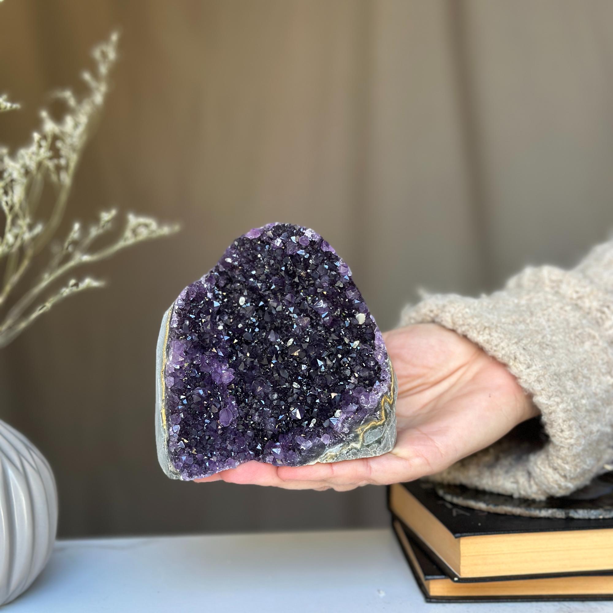 2 Lb Amethyst geode with Agate formations