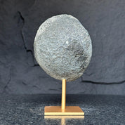 Natural Amethyst Geode, Deep Purple Crystal on Gold Metal Stand