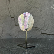 Natural Uruguayan Amethyst Cave on Metal Stand: Rare Home Decor