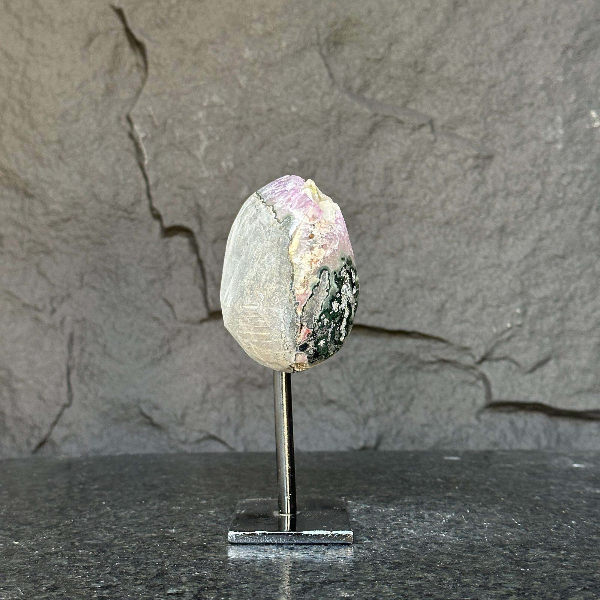 Natural Uruguayan Amethyst Cave on Metal Stand: Rare Home Decor