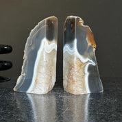 Natural Agate Crystal Bookends, Incredible Polished Stones, Premium quality crystals, extra large geode bookends for decor