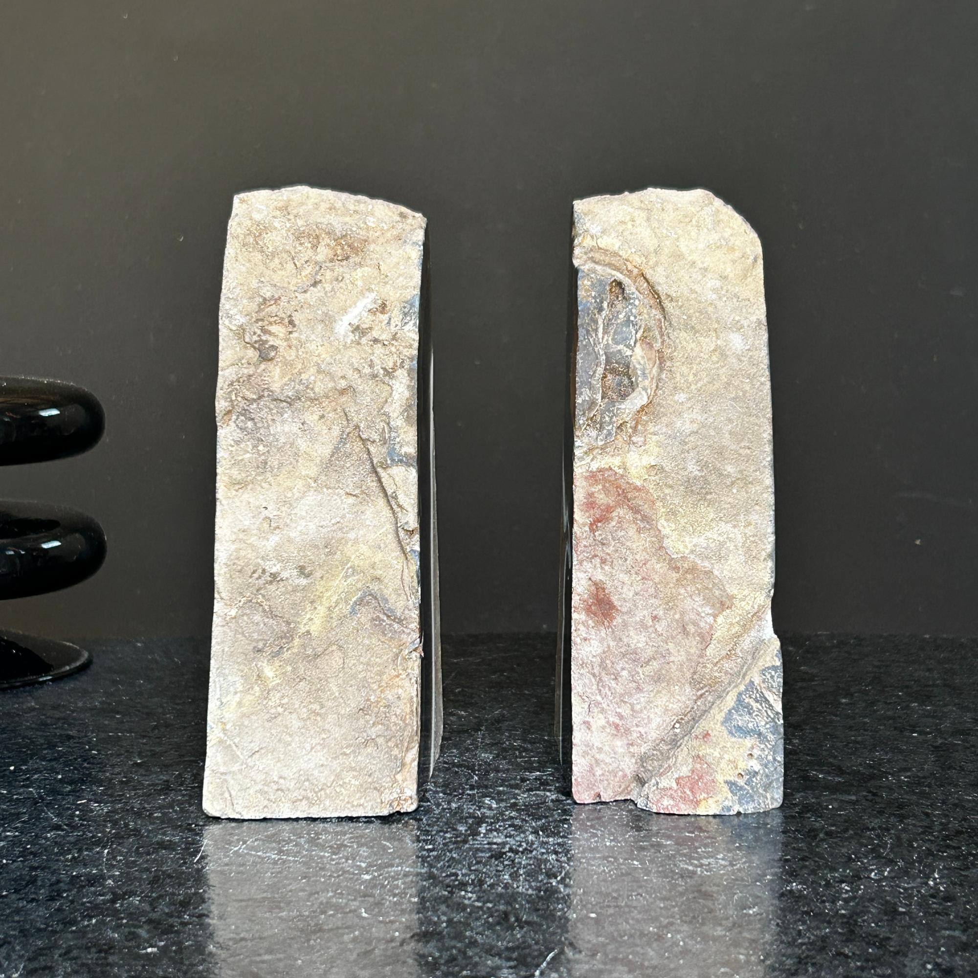 Natural Agate Crystal Bookends, Incredible Polished Stones, Premium quality crystals, extra large geode bookends for decor