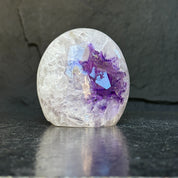 Amethyst Cave, Crystal Quartz Geode Stone, Natural Specimen Egg-Shaped