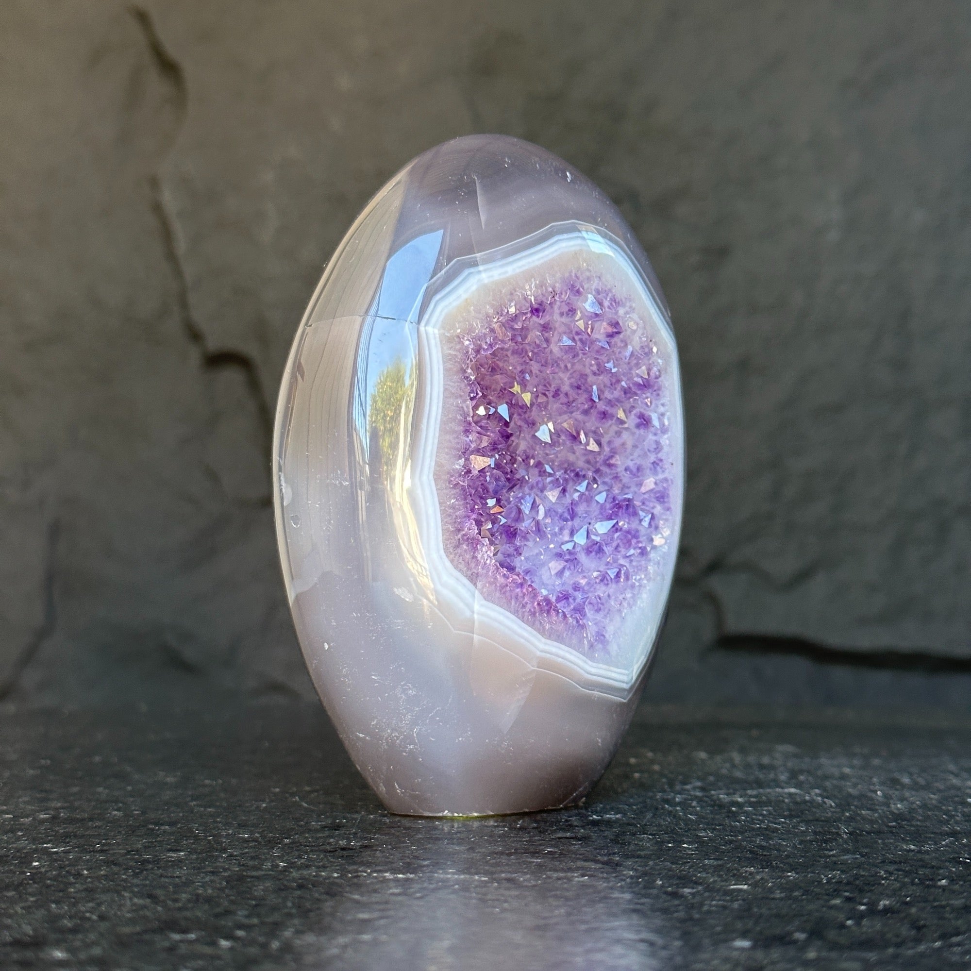 Incredible Deep Purple Amethyst Stone, Egg shaped crystal piece, AAA amethyst quality Oval Full polished Crystal