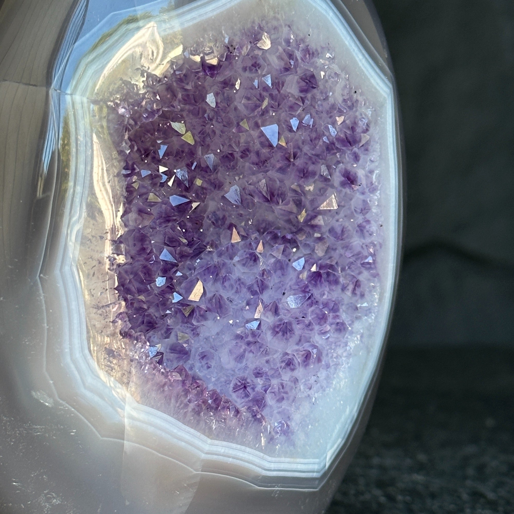 Incredible Deep Purple Amethyst Stone, Egg shaped crystal piece, AAA amethyst quality Oval Full polished Crystal