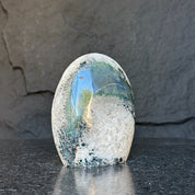 Crystal Geode, home decor with crystals, quartz and amethyst find, Amethyst with agate egg shaped