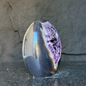 Crystal Geode, home decor with crystals, quartz and amethyst find, Amethyst with agate egg shaped